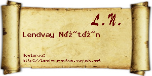 Lendvay Nátán névjegykártya